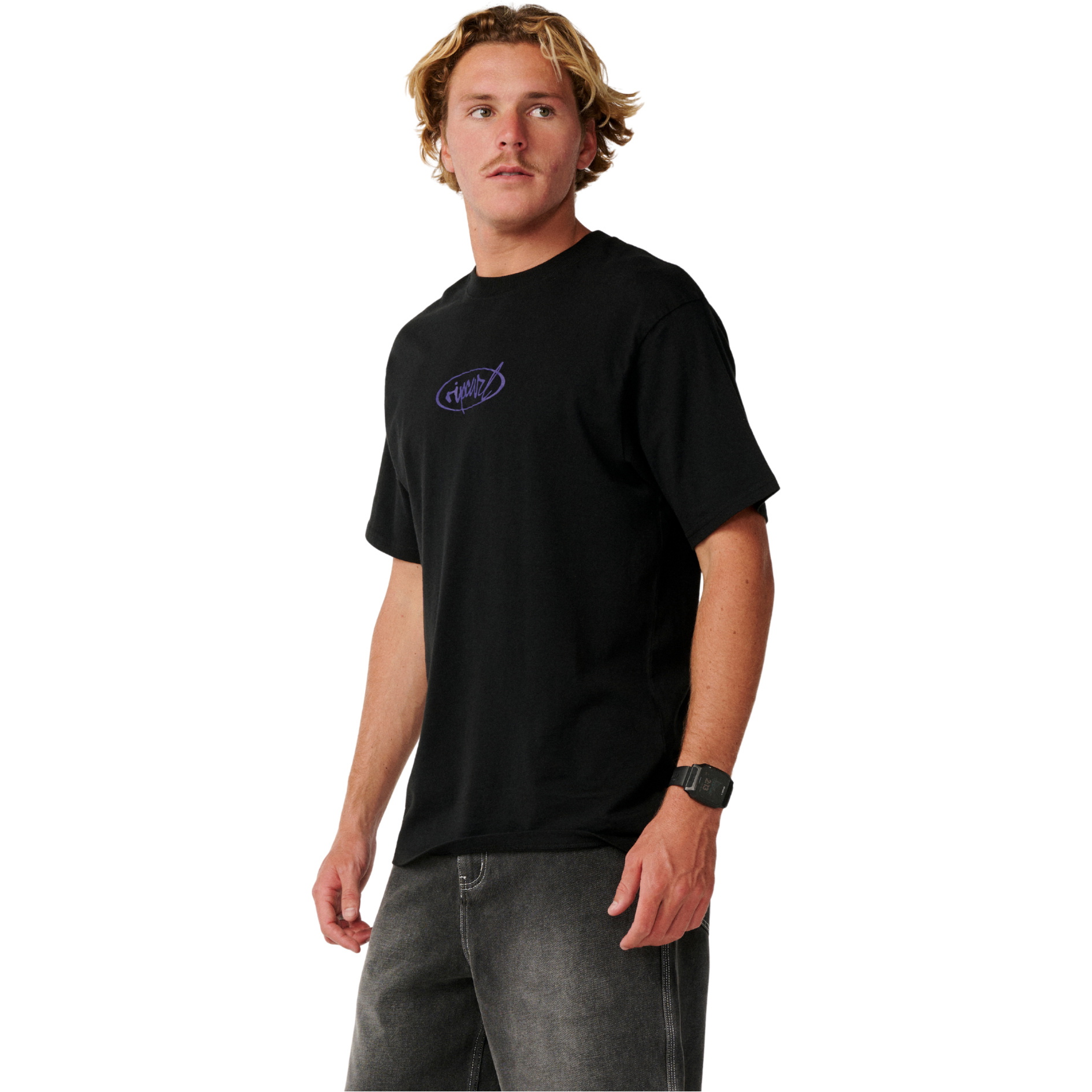 2026 Rip Curl Hommes Script De Déchirure Tee 14HMTE - Black